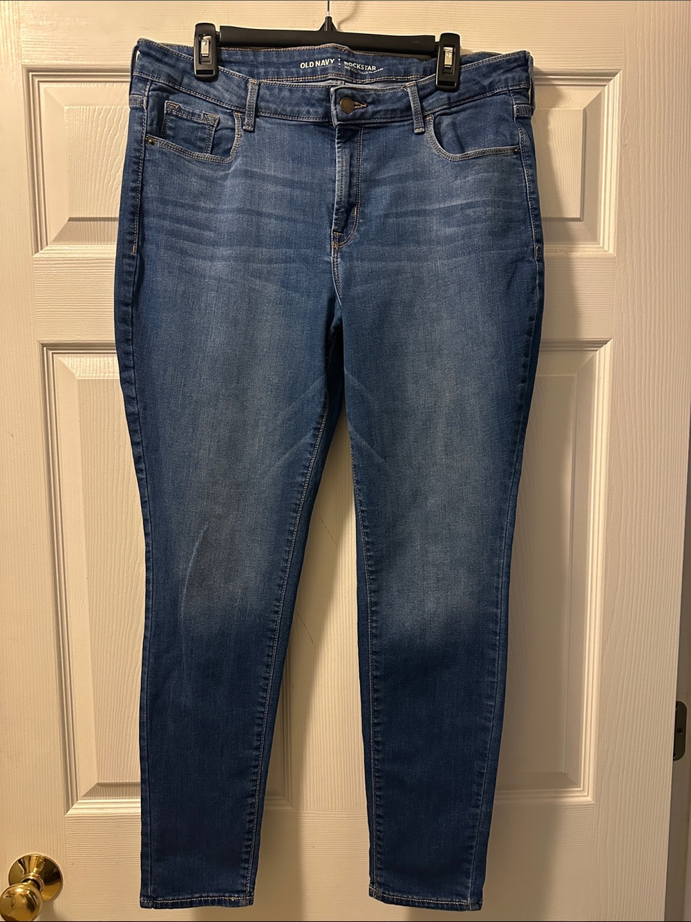 Women's Old Navy Rockstar Mid Rise Medium Blue Skinny Jeans - Size 16 (0265)
